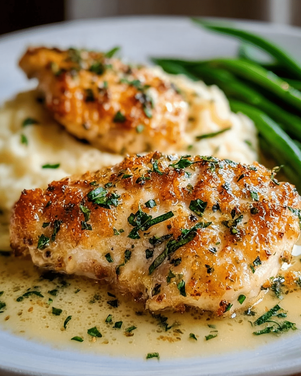 Garlic Herb Chicken with Mashed Potatoes and Glazed Carrots