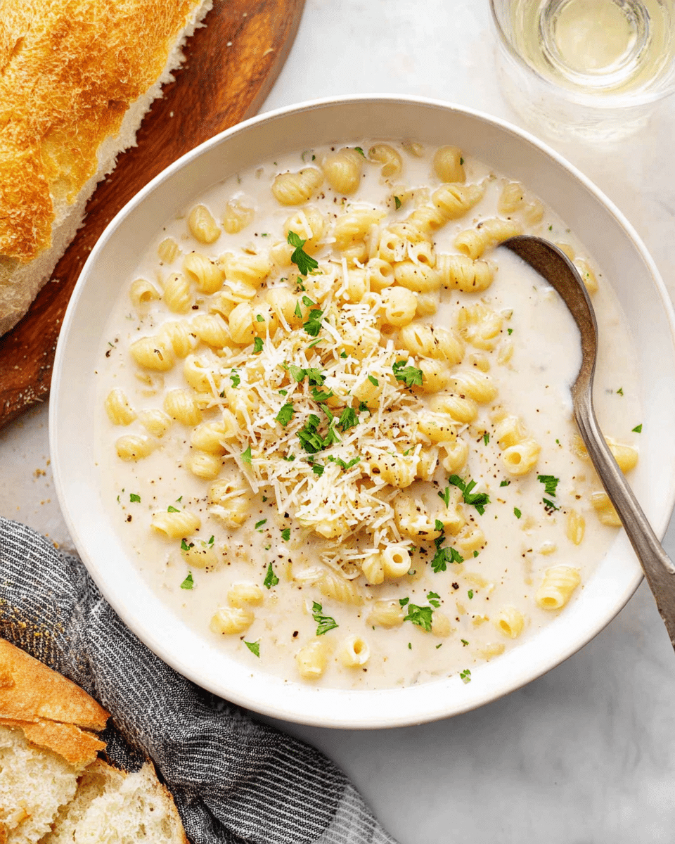 Garlic Parmesan Pasta Soup