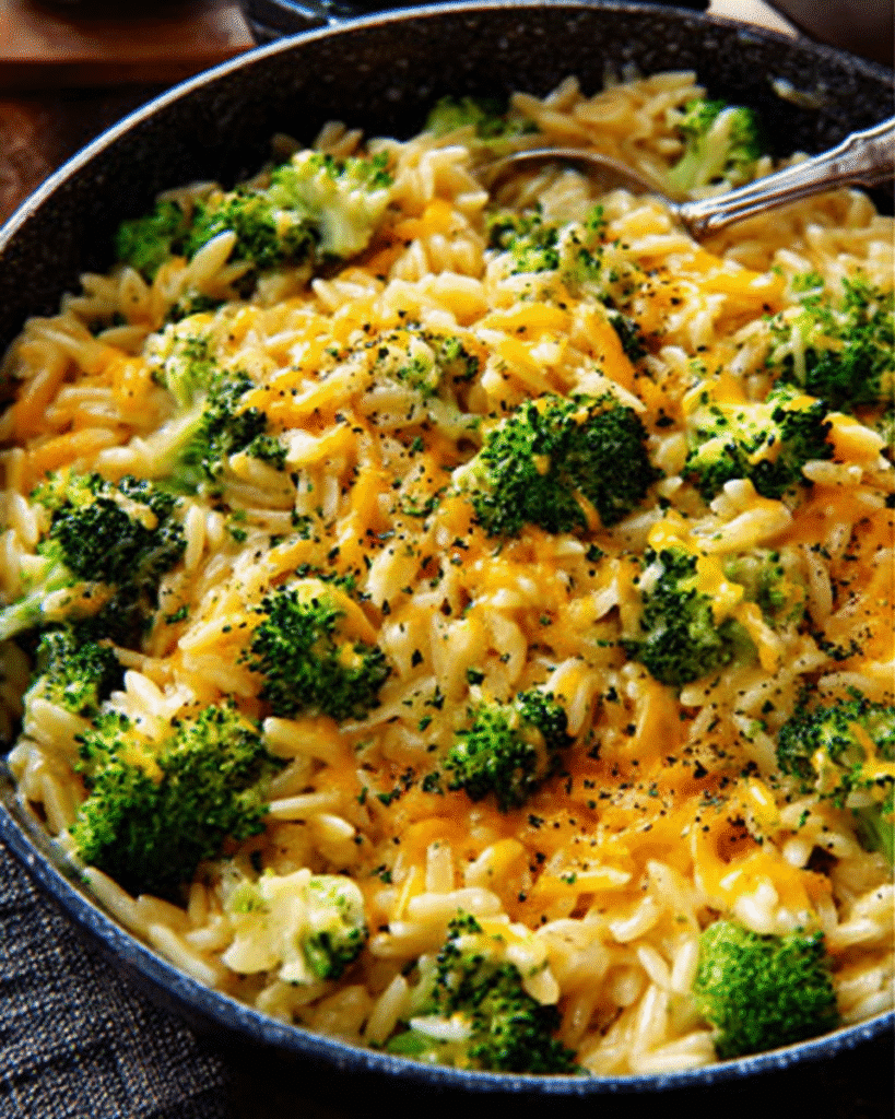 One-Pan Cheesy Broccoli-Cheddar Orzo: Comfort in a Bowl! 5 One-Pan Cheesy Broccoli-Cheddar Orzo