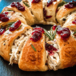 Savory turkey and cranberry crescent ring delights your palate! 6 Savory turkey and cranberry crescent ring