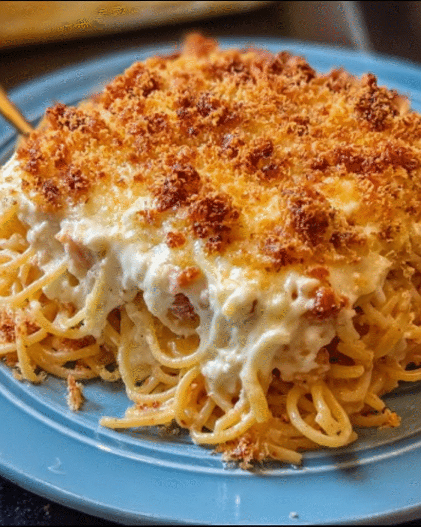 Baked Cream Cheese Spaghetti Casserole Heaven awaits you! 5 Baked Cream Cheese Spaghetti Casserole Heaven
