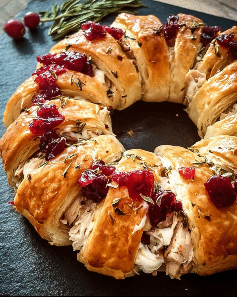 Savory turkey and cranberry crescent ring delights your palate! 5 Savory turkey and cranberry crescent ring
