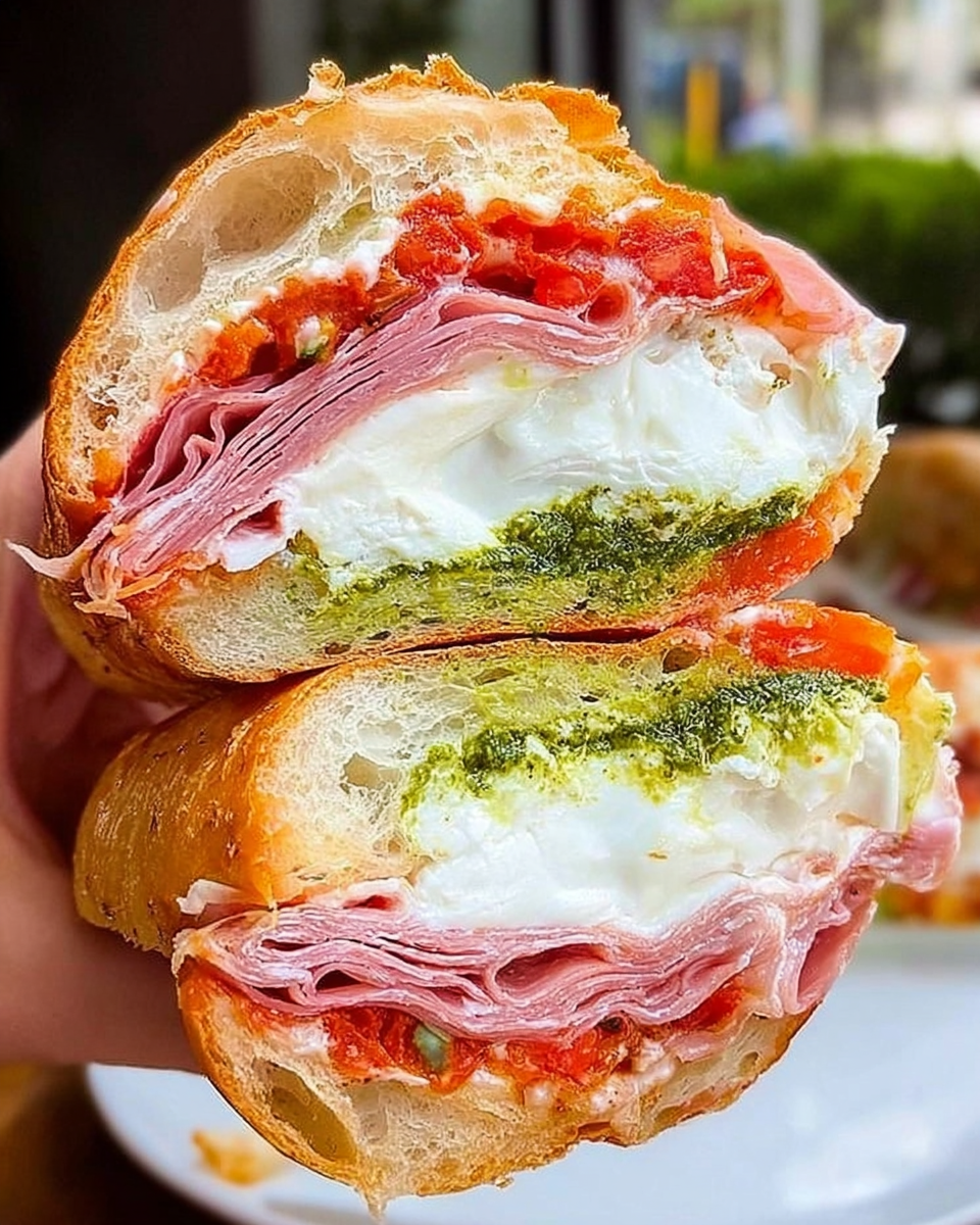 Burrata Sandwich with Pesto and Tomato