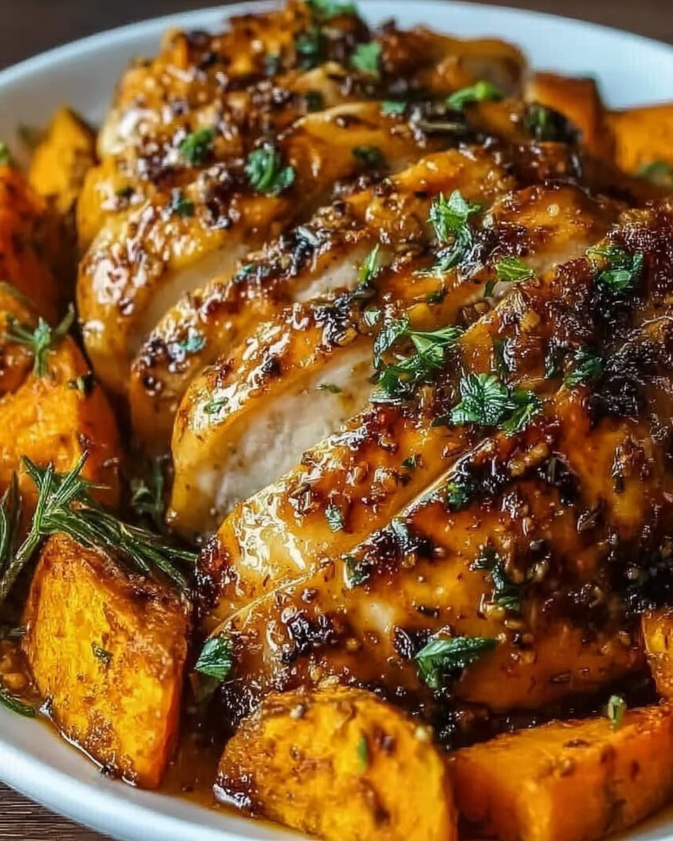 Maple-Glazed Chicken with Sweet Potatoes