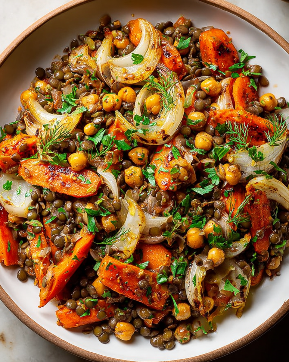 Warm Chickpea and Lentil Salad with Carrots
