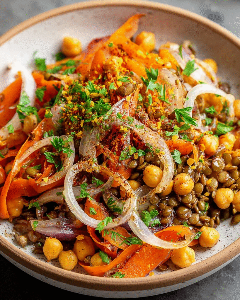Warm Chickpea and Lentil Salad with Carrots: Discover a Healthy Delight! 7 Warm Chickpea and Lentil Salad with Carrots