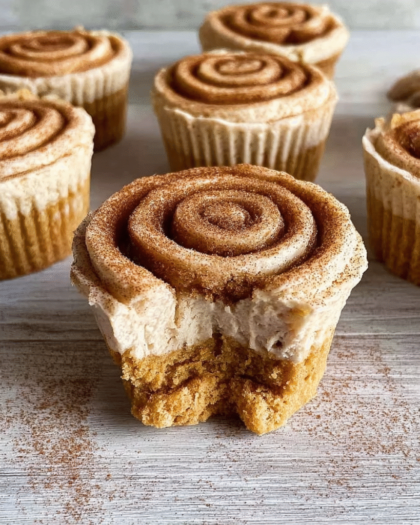 Mini Cinnamon Roll Cheesecakes: A Tempting Delight Awaits! 8 Mini Cinnamon Roll Cheesecakes