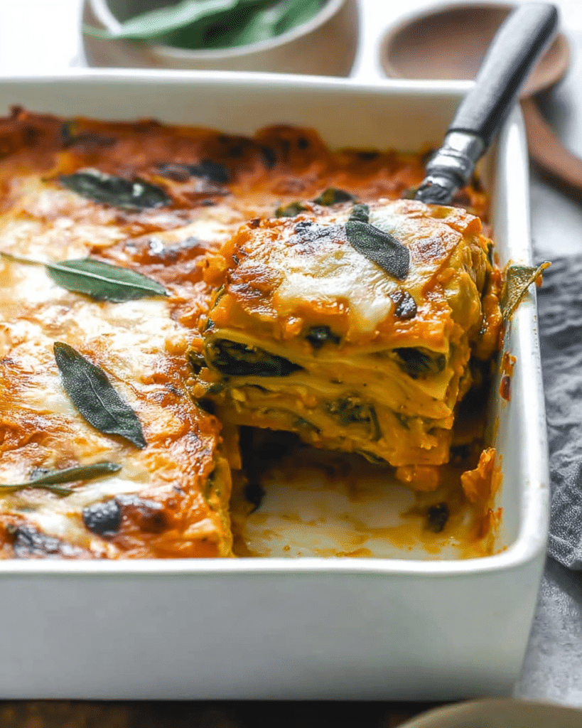 Pumpkin Spinach Lasagna