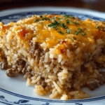 Cheesy ground beef rice casserole: a family favorite meal! 12 cheesy ground beef rice casserole
