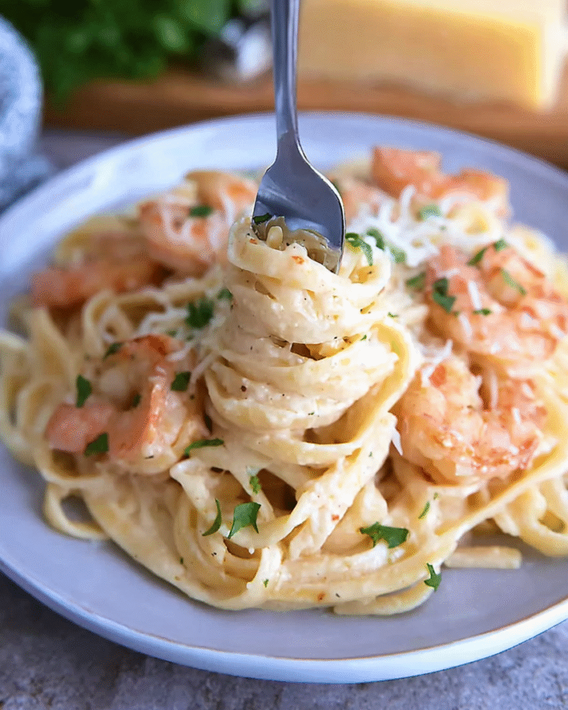 Creamy Garlic Shrimp Pasta