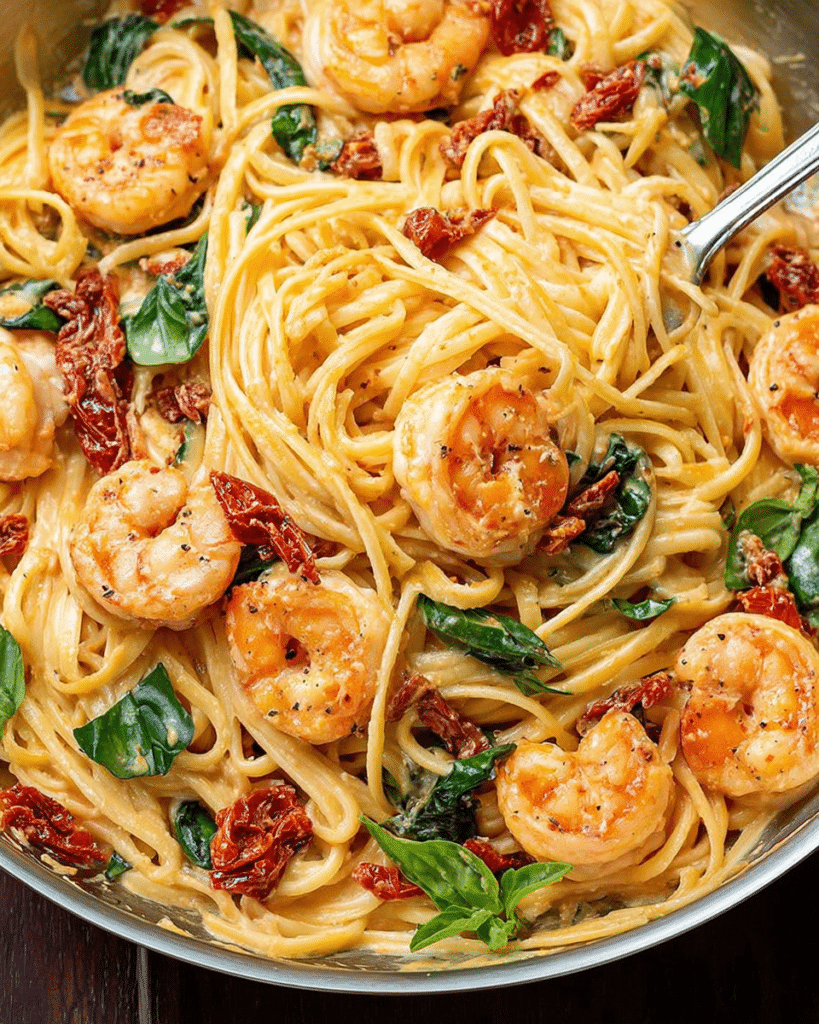 Creamy Sun Dried Tomato Shrimp Pasta