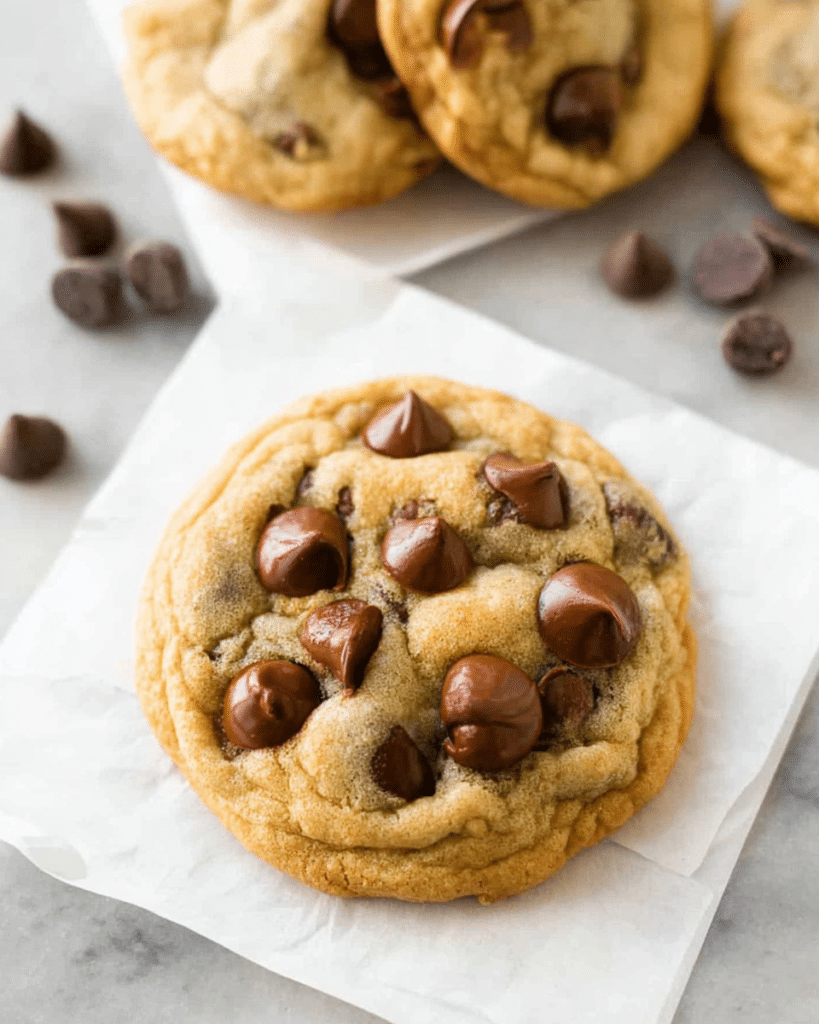 Close-up of Homemade Cookies loaded with chocolate chips, ideal for Chocolate Chip Recipes lovers.