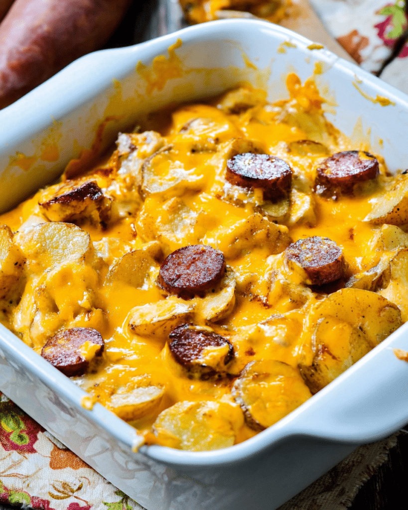 Cheesy Ranch Potatoes and Smoked Sausage