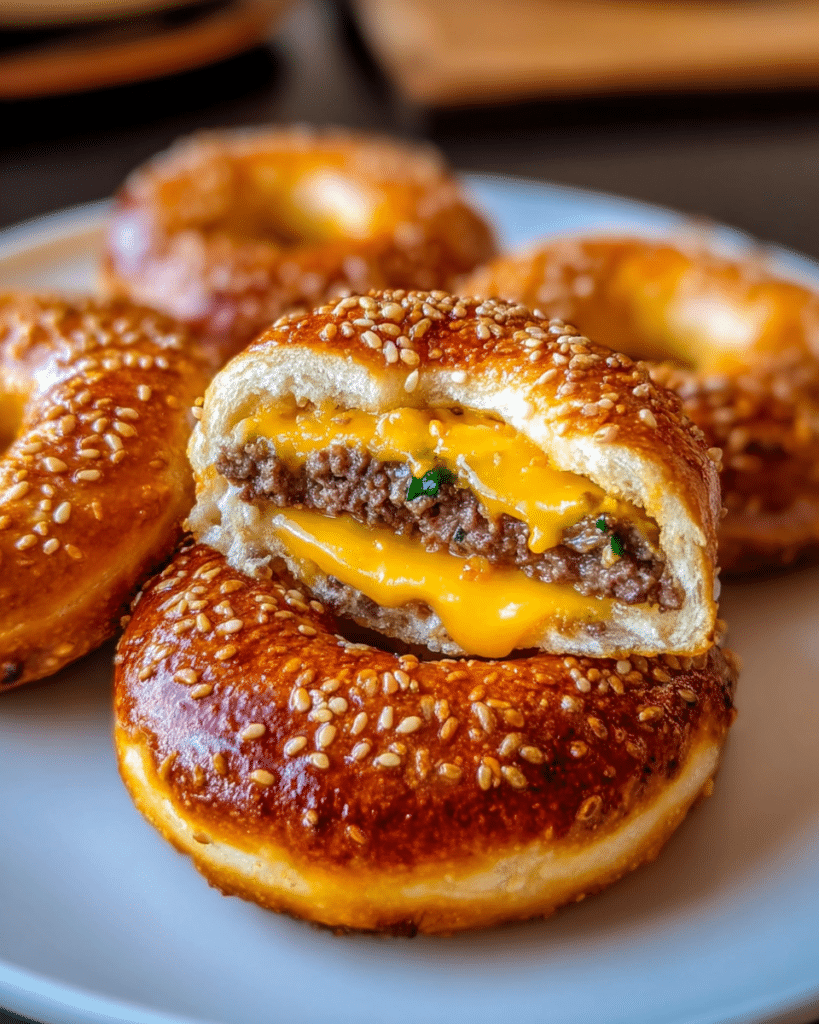 Cheeseburger Pretzel Bombs