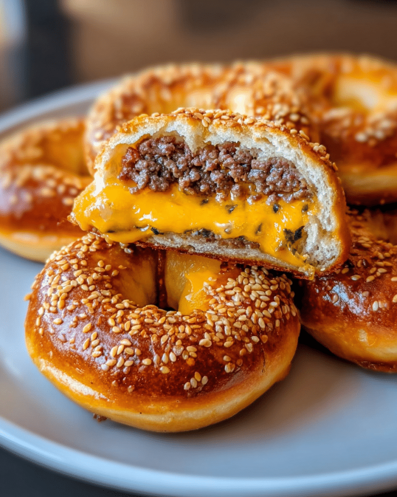 Cheeseburger Pretzel Bombs