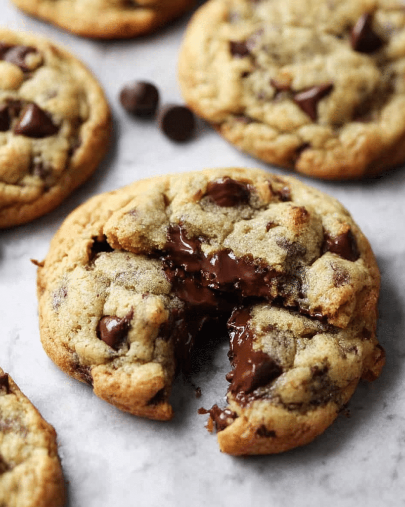 Golden brown Choc Chip Cookies cooling on a rack, great for Cookie Ideas and fun baking recipes.