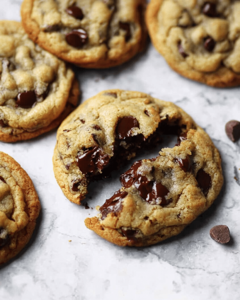Chocolate Chip Cookies arranged on parchment paper, resembling classic Cookie Dough Recipes.