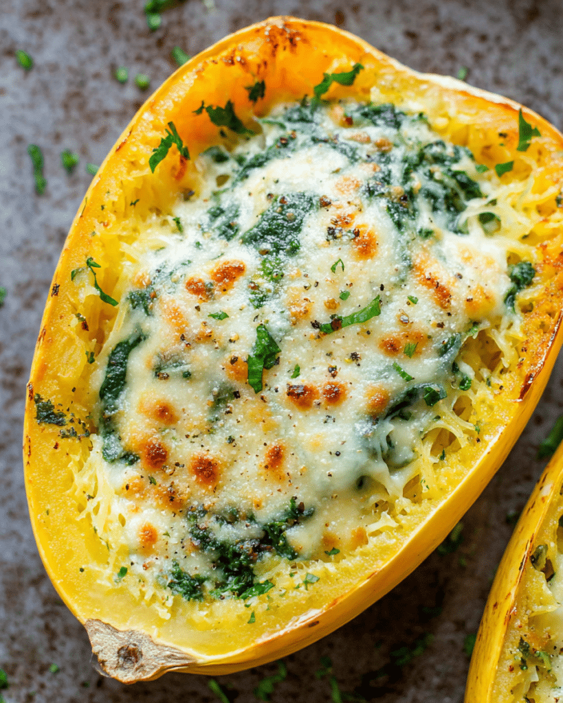 Garlic parmesan spaghetti squash: Discover a creamy delight! 7 Creamy garlic spaghetti squash recipe with low-carb pasta texture