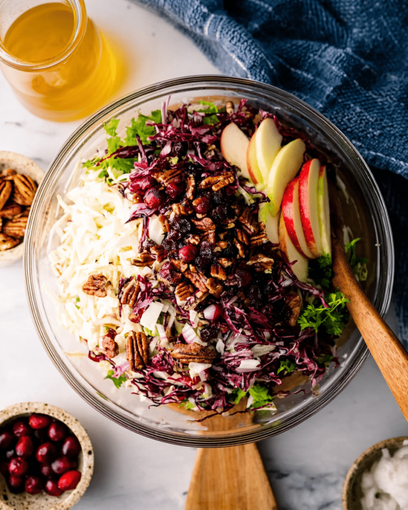 Cranberry Pecan Slaw: Fresh Flavor for Any Meal 10 Apple cranberry pecan slaw close-up