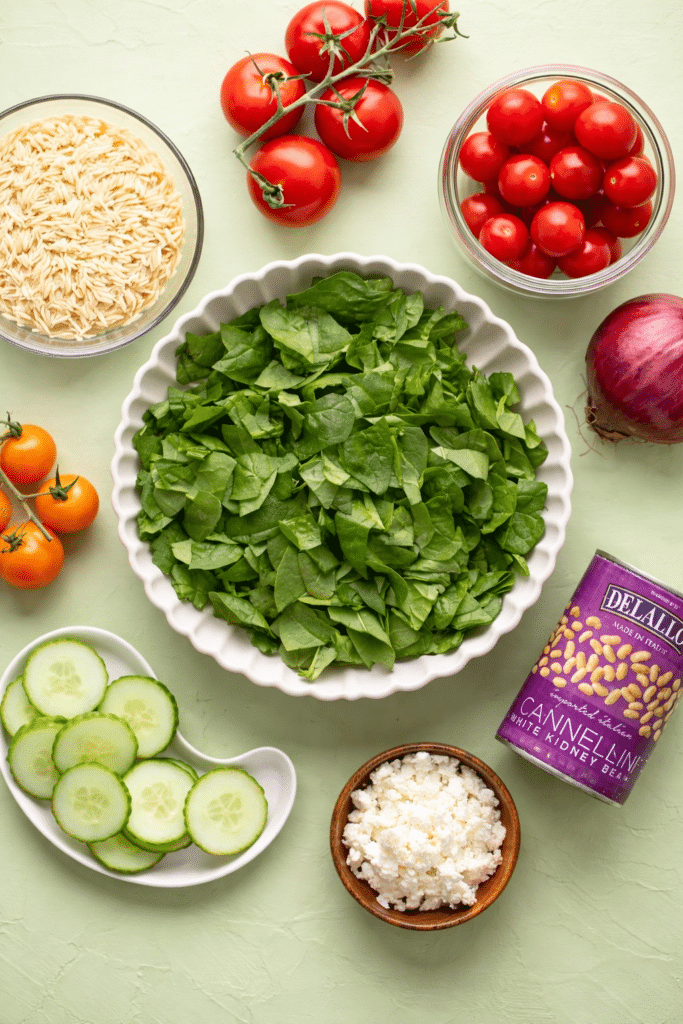 Mediterranean Orzo Salad Ingredients