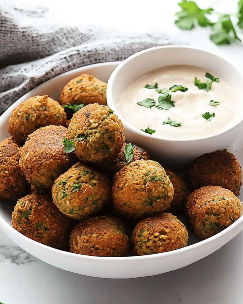 Authentic Falafel: Discover the Perfect Recipe Today! 20 a bowl of falafel balls next to tahini sauce