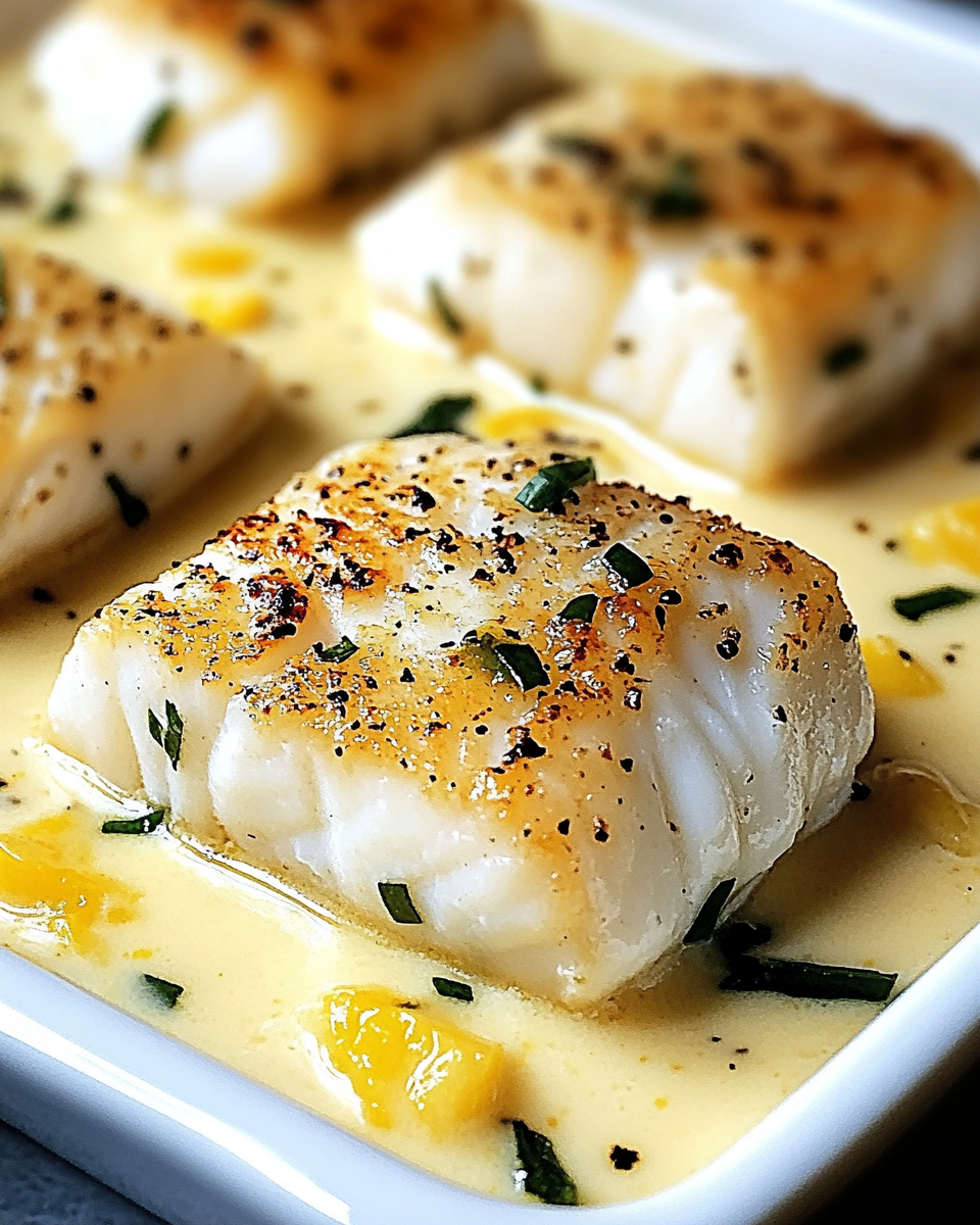 Baked Cod in Coconut Lemon Cream Sauce delights your palate! 8 Baked Cod in Coconut Lemon Cream Sauce