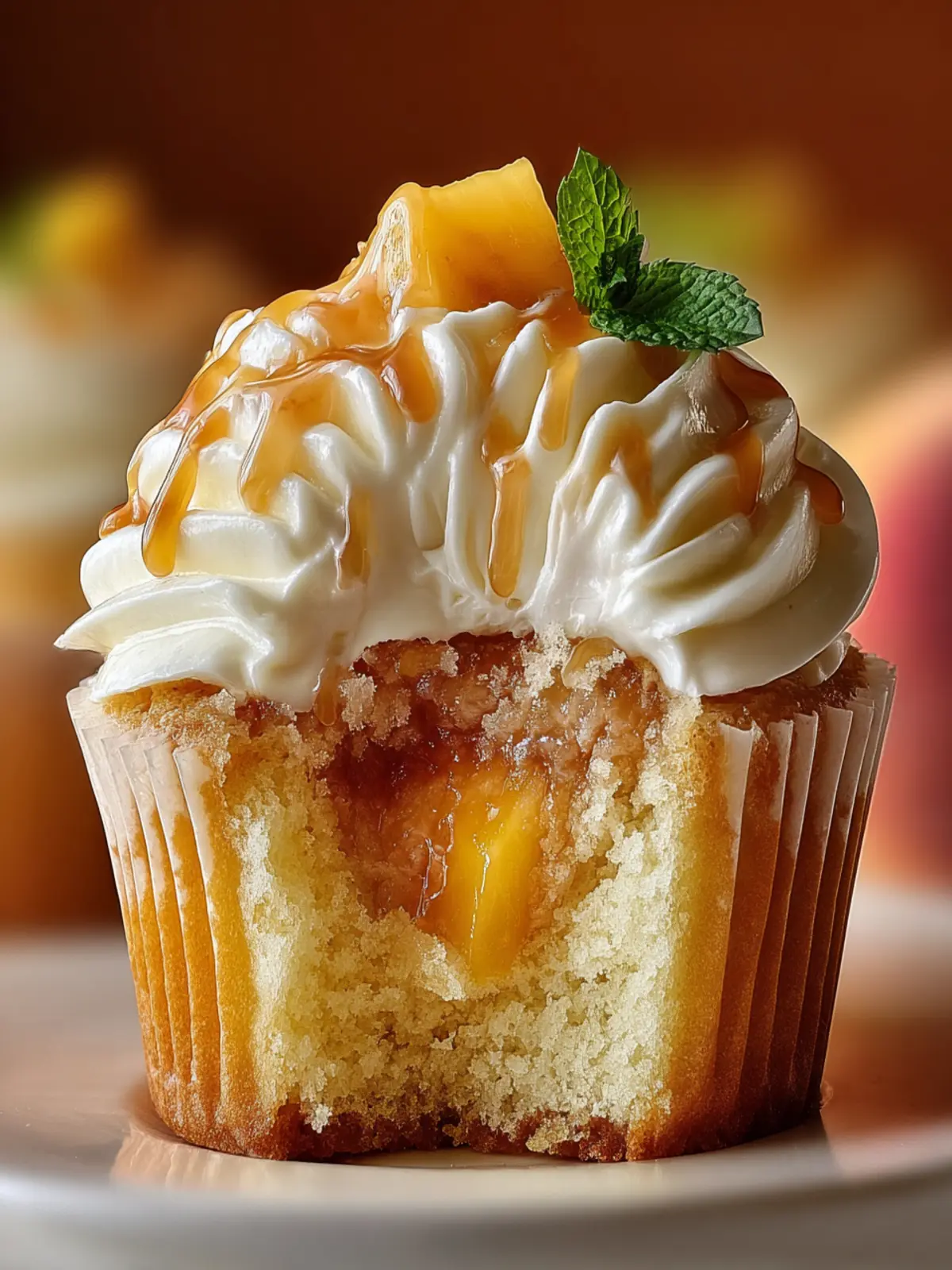 Honey Peach Cream Cheese Cupcakes: Irresistibly Sweet Bliss 5 Honey Peach Cream Cheese Cupcakes First Image