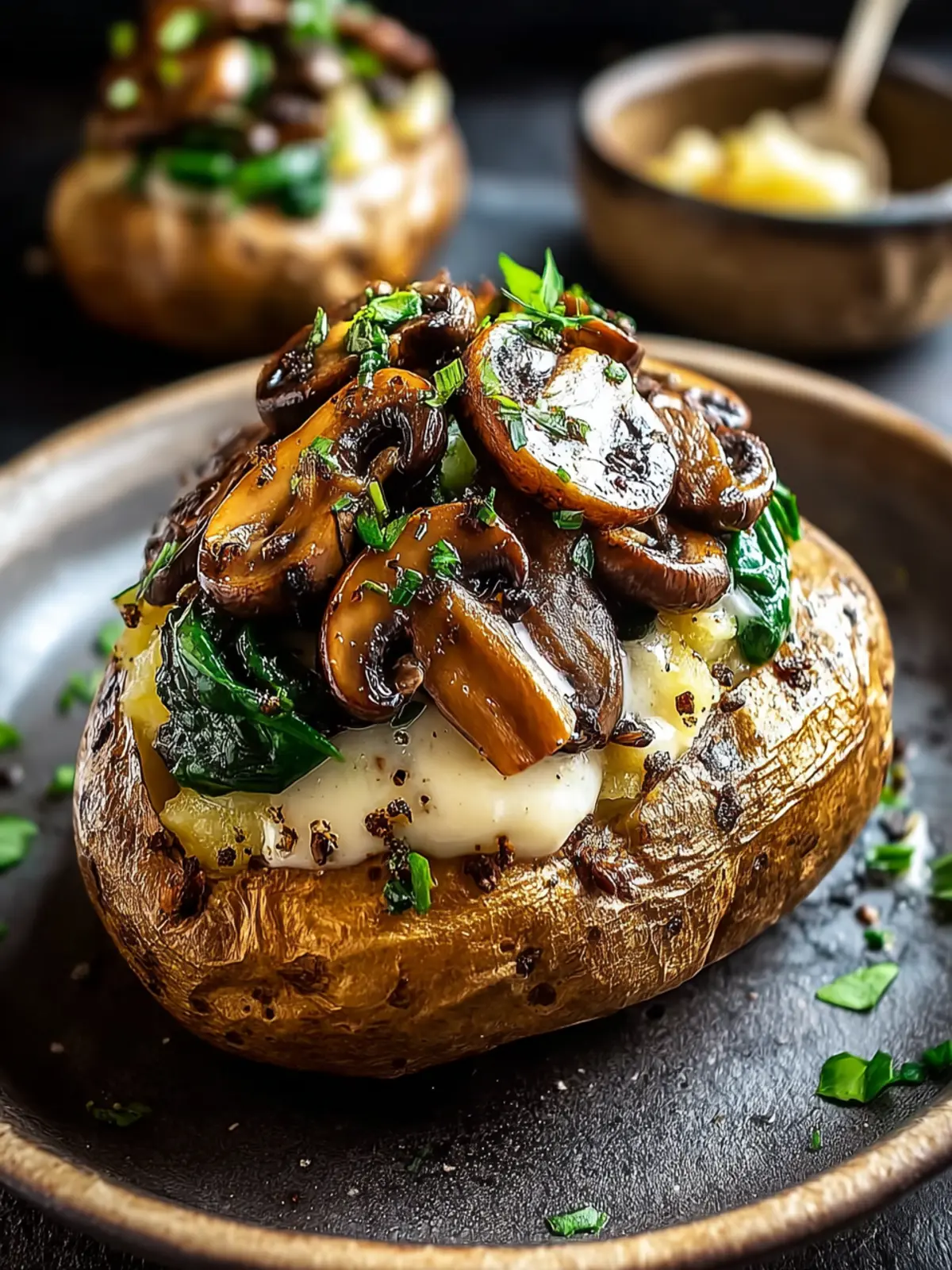Stuffed Baked Potatoes: Indulgent Mushroom Delight at Home 5 Stuffed Baked Potatoes with Mushrooms First Image