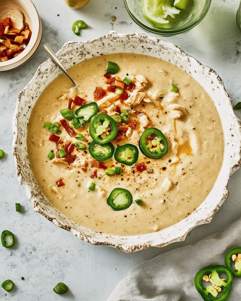 Spicy Jalapeño Popper Chicken Soup