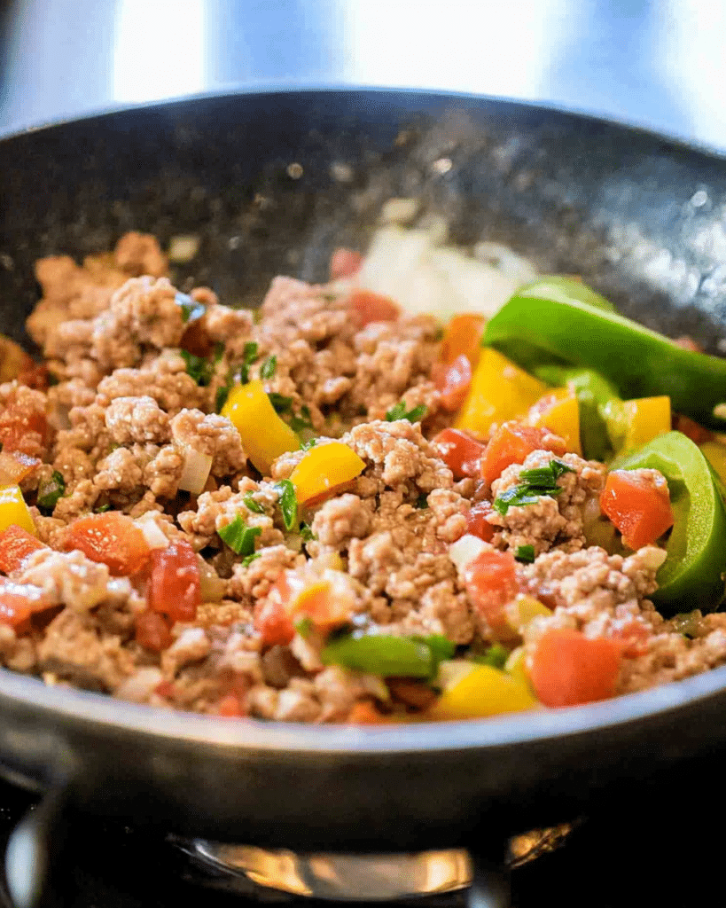 how to cook ground turkey for mom's turkey and pepper dish