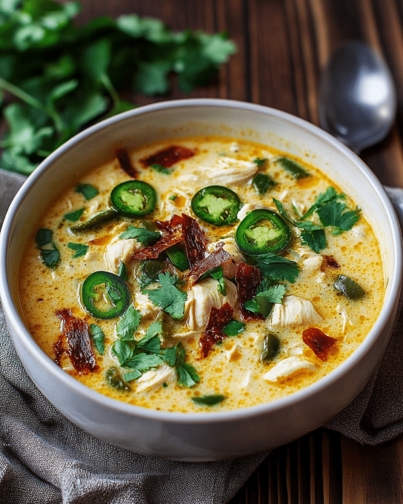 Spicy Jalapeño Popper Chicken Soup