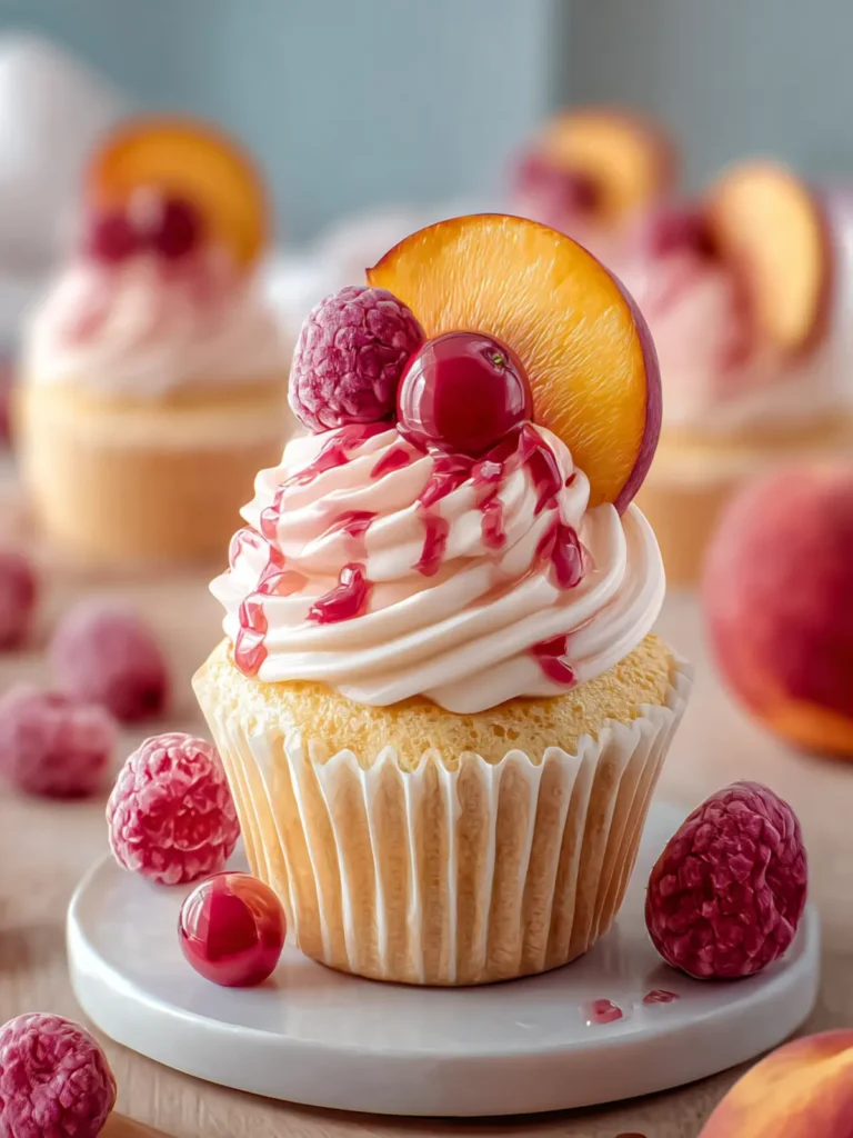 Peach Melba Cupcakes First Image