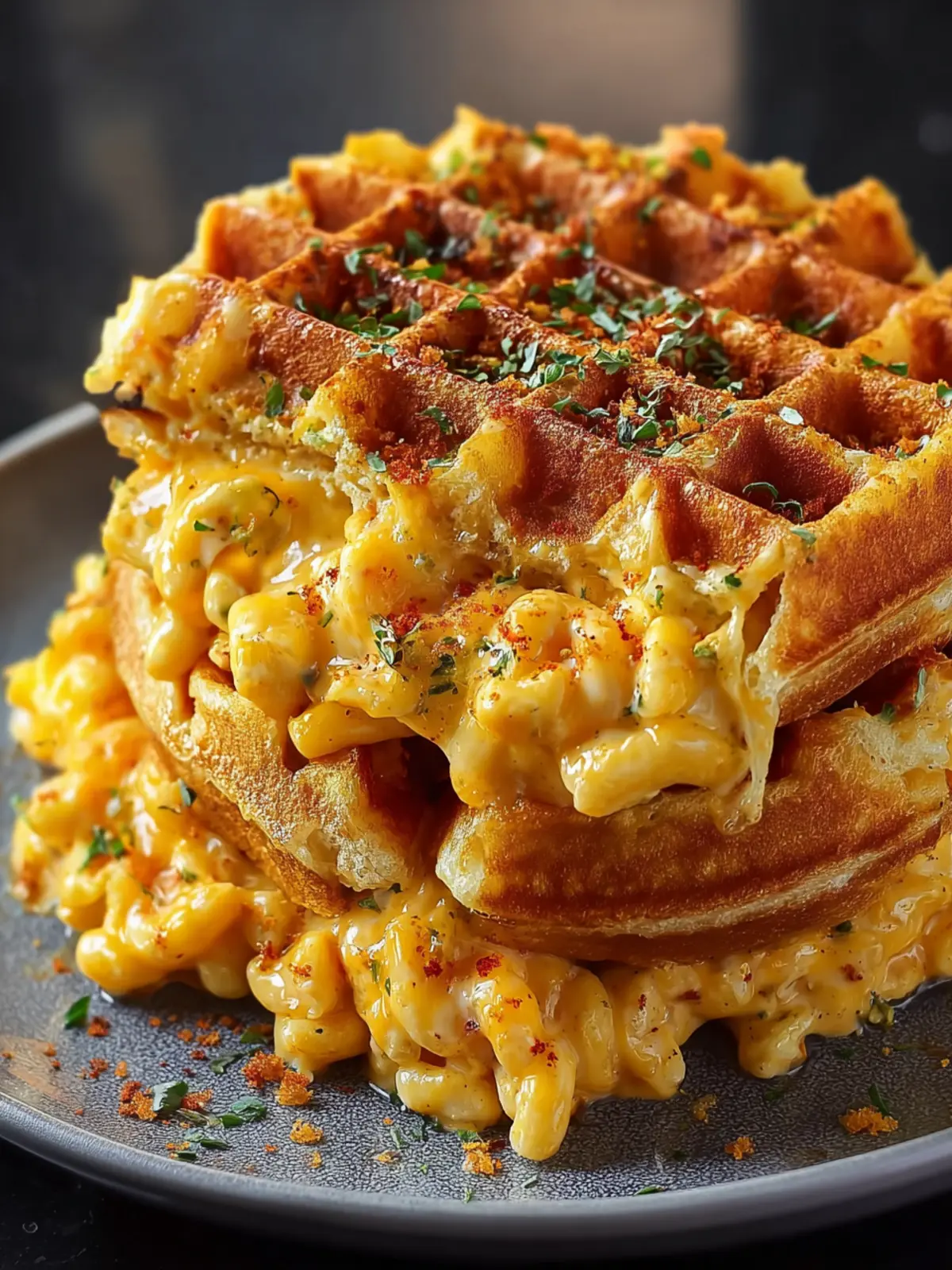 Mac and Cheese Stuffed Waffles: Irresistibly Cheesy Delight 5 Mac and Cheese Stuffed Waffles First Image