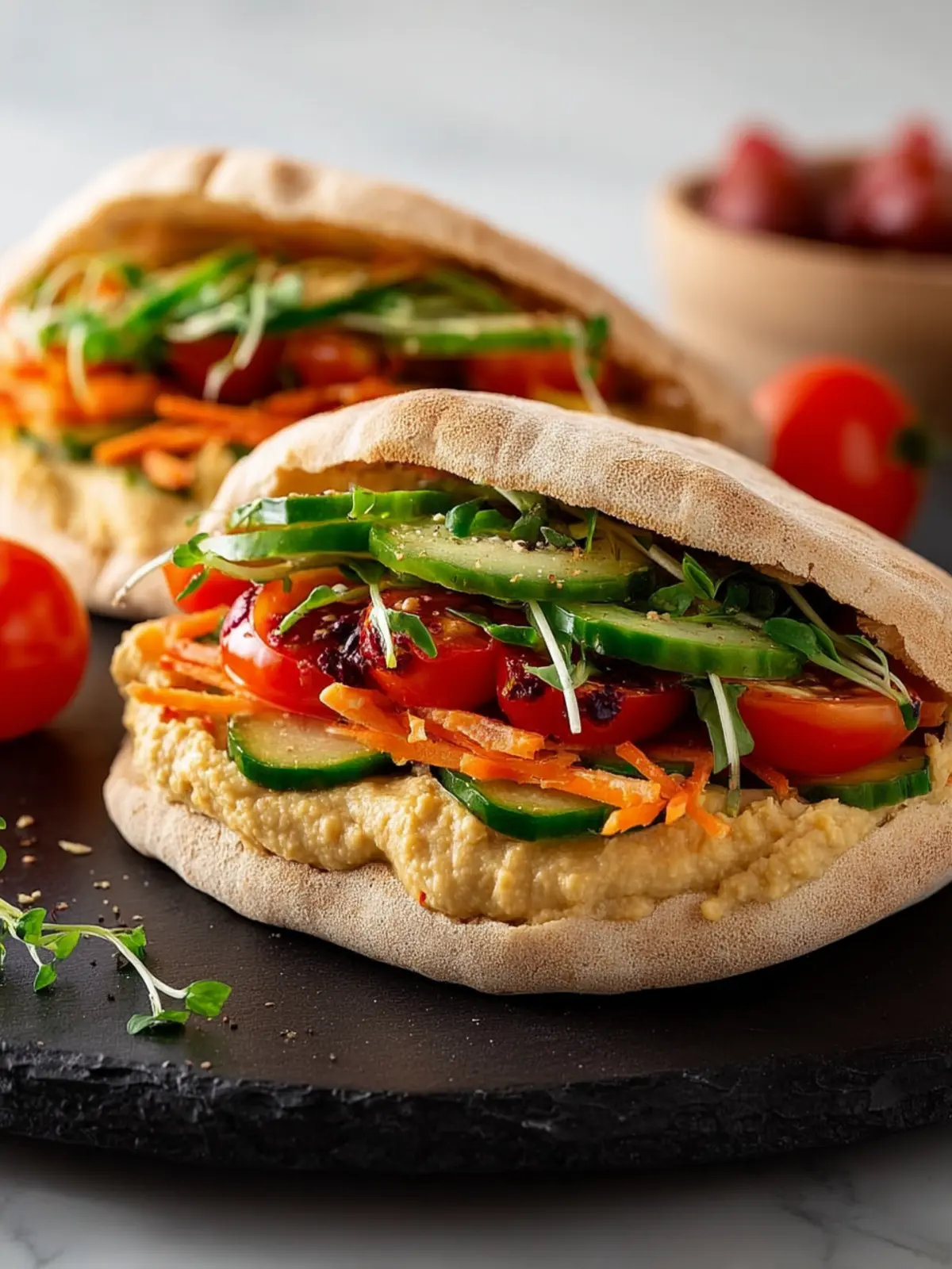 Easy Hummus Pita Sandwiches: Quick, Flavorful Bliss at Home 5 Easy Hummus Pita Sandwiches First Image