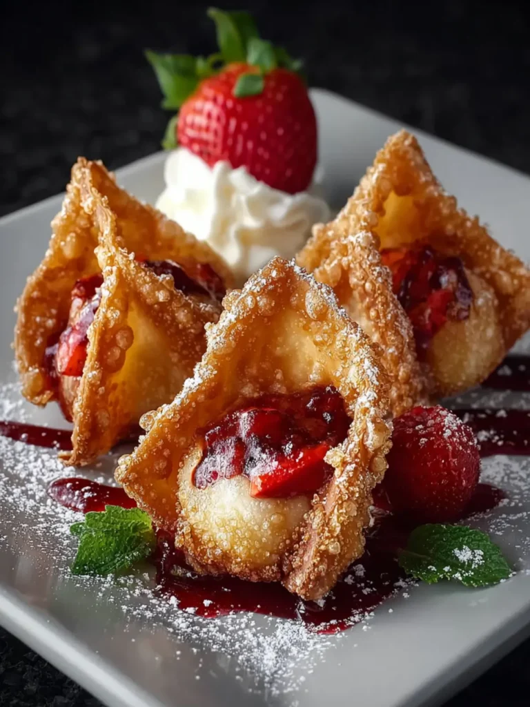 Deep Fried Strawberry Cheesecake Wonton Bites: Irresistibly Sweet